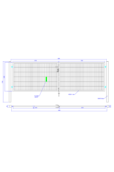 Brama SX 656 PRO - 4,00 x 1,20 m - zielona