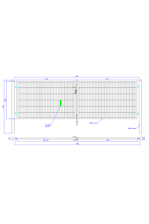 Brama SX 656 PRO - 4,00 x 1,20 m - antracyt