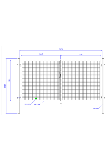 Brama ogrodowa SX 3,00 x 1,50 m -  zielona