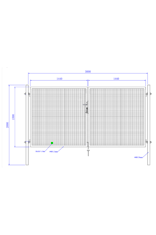 Brama ogrodowa SX 3,00 x 1,50 m -  zielona