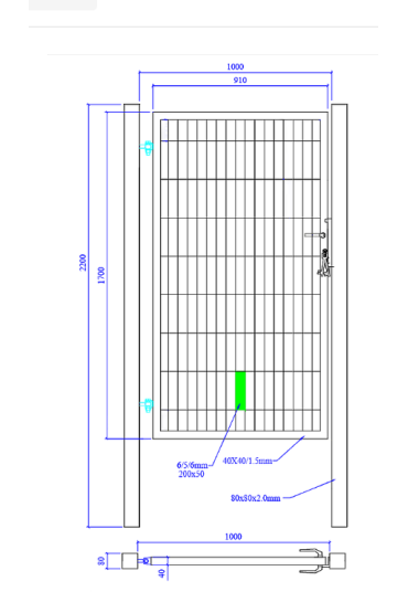 Furtka SX 656 - 1,00 x 1,70 m - zielona