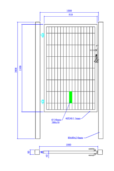 Furtka SX 656 - 1,00 x 1,50 m - czarna