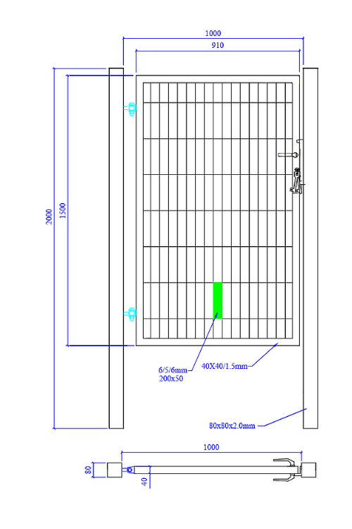 Furtka SX 656 - 1,00 x 1,50 m - antracyt