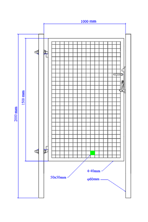 Furtka ogrodowa SX 1,00 x 1,50 m - zielona