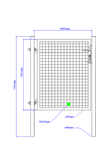 Furtka ogrodowa SX 1,00 x 1,20 m -  zielona