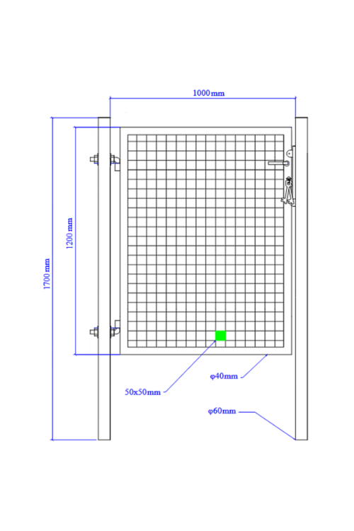 Furtka ogrodowa SX 1,00 x 1,20 m -  zielona