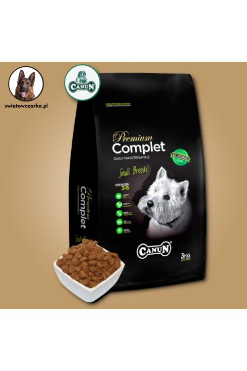 Canun Complet 4kg karma dla psa dla małych ras typu york, yorkshire, terier ,west ze specjalnie dobranym mięsem z drobiu (32%) i
