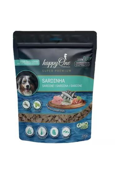 Półwilgotny Przysmak dla psa happyOne Mediterraneum sardynka 190g
