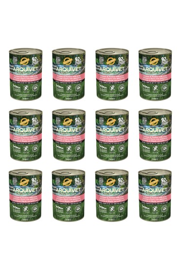 ARQUIVET MOKRA KARMA DLA PSA Z łososiem i indykiem 12x400G