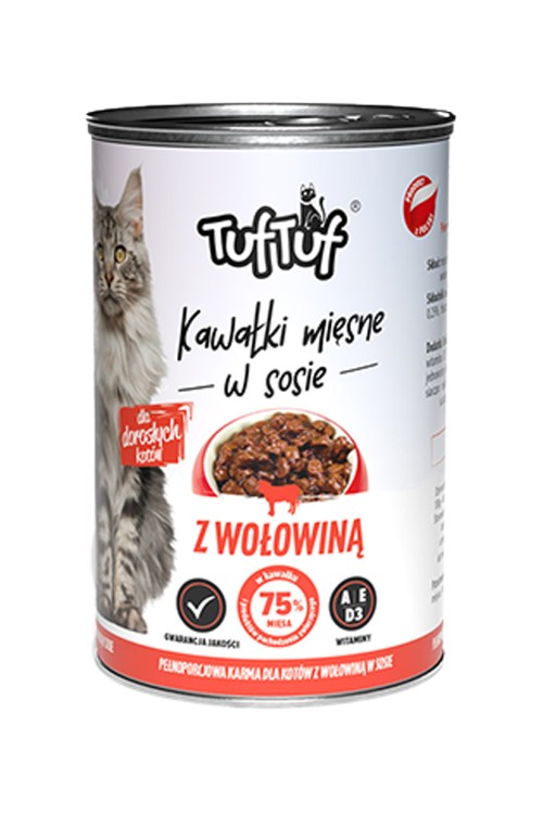 TUF TUF KOT kawałki mięsne z wołowiną 415g