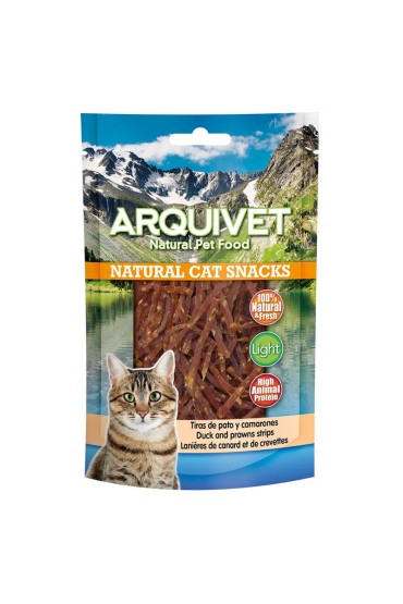 ARQUIVET Przysmak dla kota paski z kaczki i krewetek 50 g