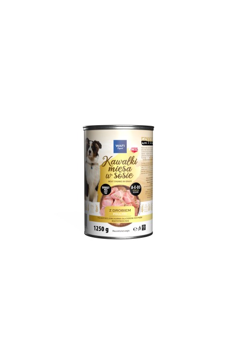 WAFI puszka kawałki mięsne dla psa z drobiem 1250g