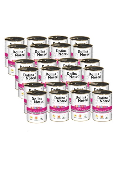 Dolina Noteci Junior bogata w serca z indyka 24 x 400 g
