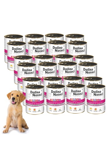 Dolina Noteci Junior bogata w serca z indyka 24 x 400 g
