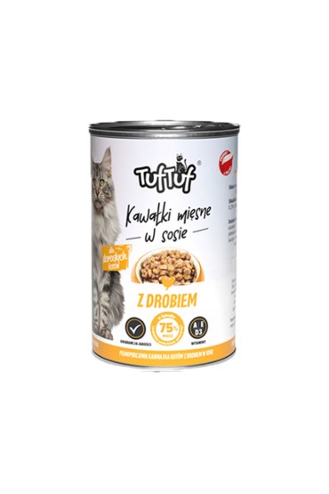 TUF TUF KOT kawałki mięsne z drobiem 415g