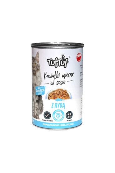 TUF TUF KOT kawałki mięsne z rybą 415g