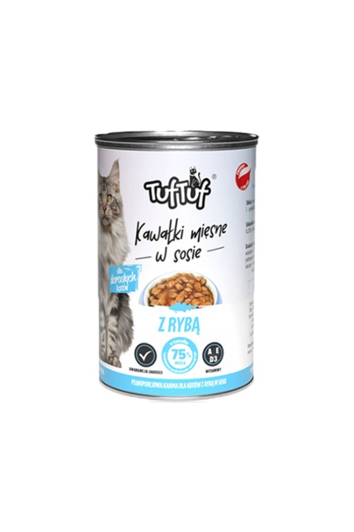 TUF TUF KOT kawałki mięsne z rybą 415g