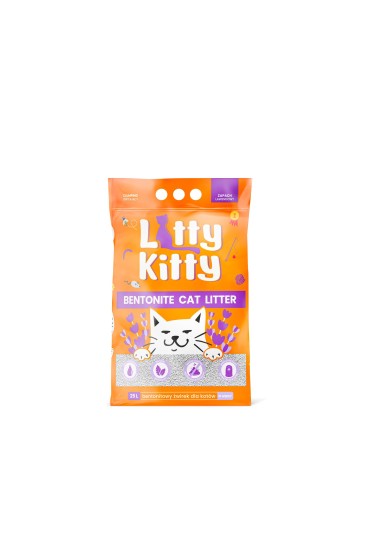 LITTY KITTY Żwirek bentonitowy o zapachu lawendy 25L