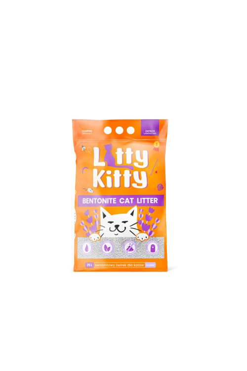 LITTY KITTY Żwirek bentonitowy o zapachu lawendy 25L