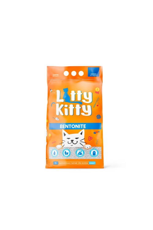 LITTY KITTY Żwirek bentonitowy naturalny 5L