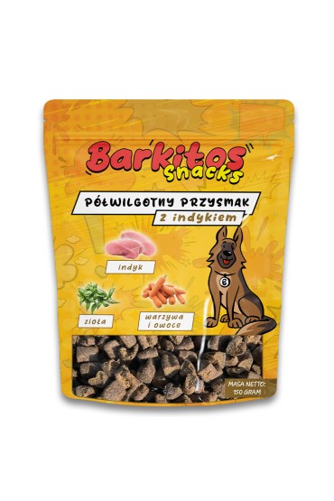 BARKITOS SNACKS Półwilgotny przysmak dla psów indyk 150g