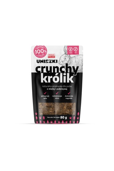 UNISZKI Crunchy królik - Mięta Pokrzywa 80g