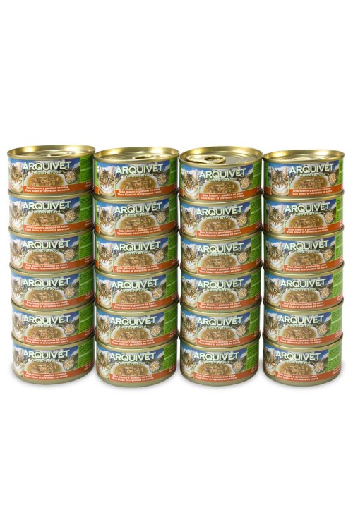Arquivet Puszka dla kota o smaku tuńczyka i krewetek 24 x 80 g
