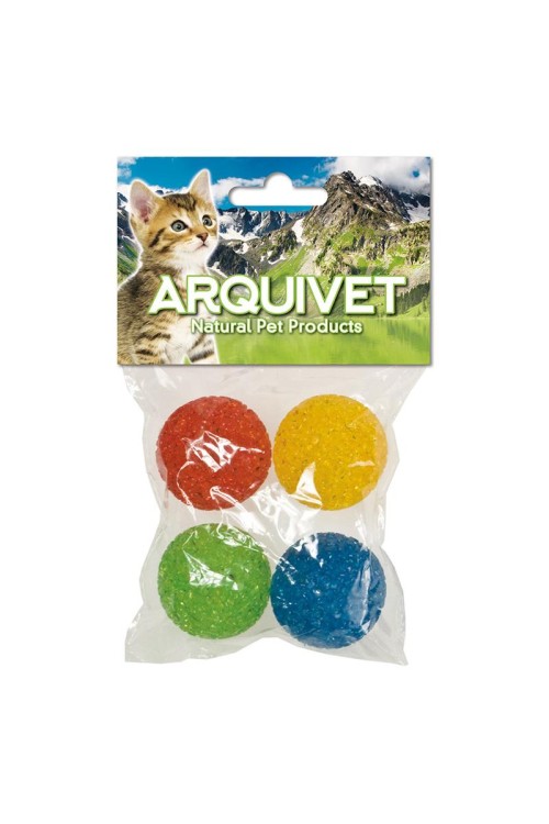 ARQUIVET Gumowe piłeczki z dzwoneczkiem 3,5 cm dla kota 4 szt.
