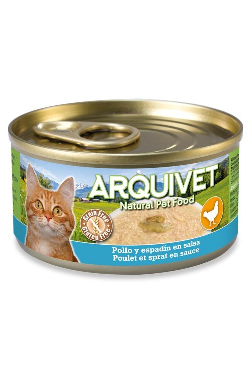 ARQUIVET puszka dla kota kurczak w sosie ze szprotką 80g