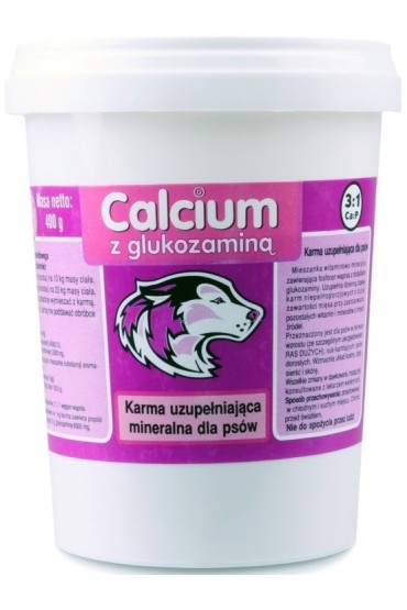 [W] Calcium Preparat witaminowy fioletowy z glukozaminą dla psa 400g