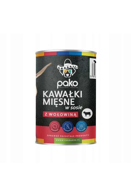 PAKO mokra karma dla psa kawałki w sosie wołowina 415g