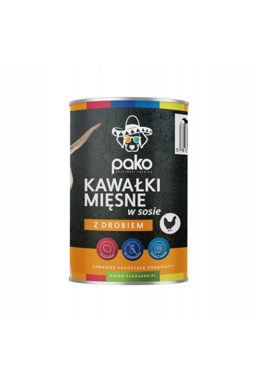 PAKO mokra karma dla psa kawałki w sosie drób 415g