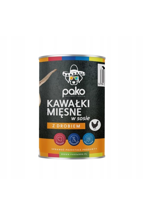 PAKO mokra karma dla psa kawałki w sosie drób 415g