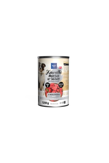 WAFI puszka kawałki mięsne dla psa z wołowiną 1250g