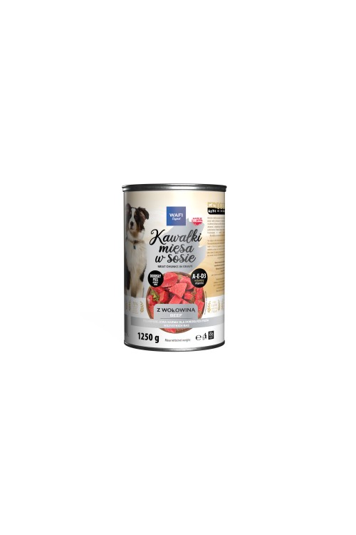 WAFI puszka kawałki mięsne dla psa z wołowiną 1250g