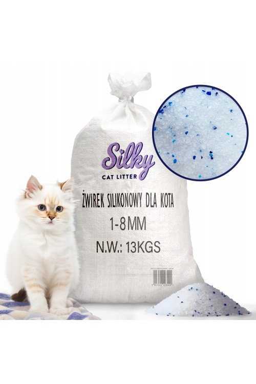Żwirek silikonowy dla kota bezpyłowy Silky 13 kg Gruboziarnisty 1-8mm