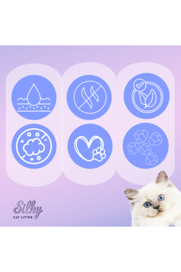 Żwirek silikonowy dla kota bezpyłowy Silky 13 kg Gruboziarnisty 1-8mm