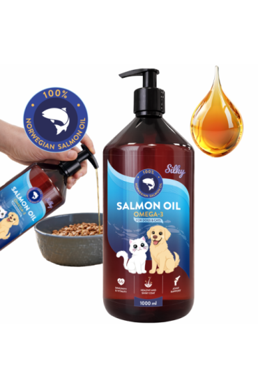 Silky 100% Natural Salmon Oil Omega 3 for Dogs And Cats 1 l