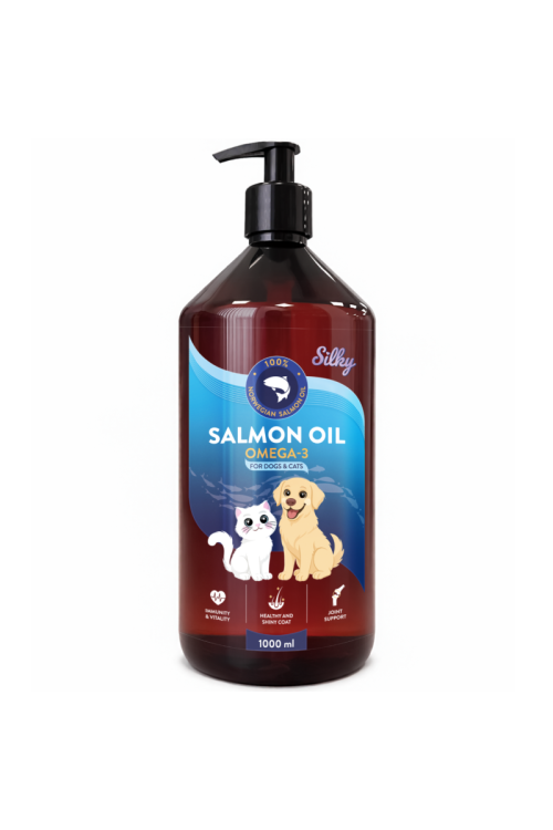 Silky 100% Natural Salmon Oil Omega 3 for Dogs And Cats 1 l